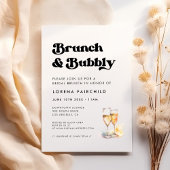 Invitation Retro élégant Brunch et Bubbly
