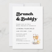 Invitation Retro élégant Brunch et Bubbly (Devant)