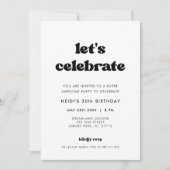 Invitation Retro élégant Fêtons l'anniversaire (Devant)