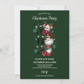 Invitation Retro En vichy Père Noël & Amis Noël (Devant)