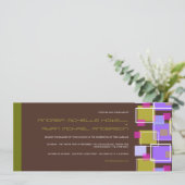 Invitation Rétro épouser de cubes en amusement géométrique (Debout devant)