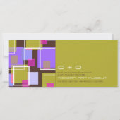 Invitation Rétro épouser de cubes en amusement géométrique (Dos)