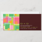 Invitation Rétro épouser de cubes en amusement géométrique (Dos)