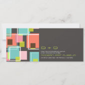 Invitation Rétro épouser de cubes en amusement géométrique (Dos)