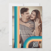 Invitation Retro Été Vintage Photo QR Code Mariage (Dos)