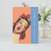 Invitation Rétro expression d'amusement d'invitations de fête (Debout devant)