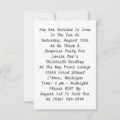 Invitation Rétro expression d'amusement d'invitations de fête (Dos)