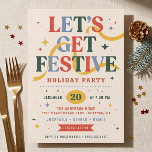 Invitation Retro Faisons la Fête Soirée de Fêtes