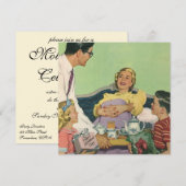 Invitation Retro Family Sert Maman Petit déjeuner en Bed (Devant / Derrière)