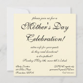 Invitation Retro Family Sert Maman Petit déjeuner en Bed (Dos)