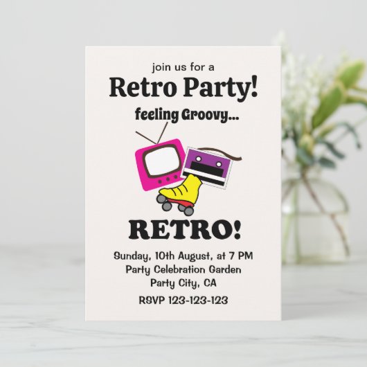 Invitation Retro Feing Super Retro (Debout devant)