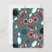 Invitation Rétro fête d'anniversaire de bowling (Dos)