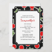 Invitation Rétro fête d'anniversaire découpée avec des (Devant)