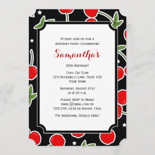 Invitation Rétro fête d'anniversaire découpée avec des