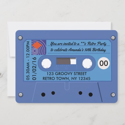 Invitation Retro fête d'anniversaire Personnalisé (Devant)