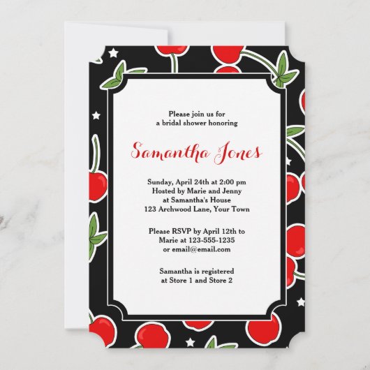 Invitation Rétro Fête de la mariée découpée avec des matrices (Devant)