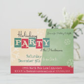 Invitation Retro Fête de Vacances personnalisée (Debout devant)