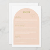 Invitation Retro Fêtes des mariées Mariage Dîner Menu A115 (Devant / Derrière)