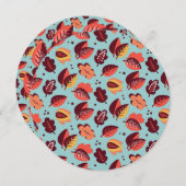 Invitation Rétro feuillage d'automne élégant de dîner de (Devant / Derrière)