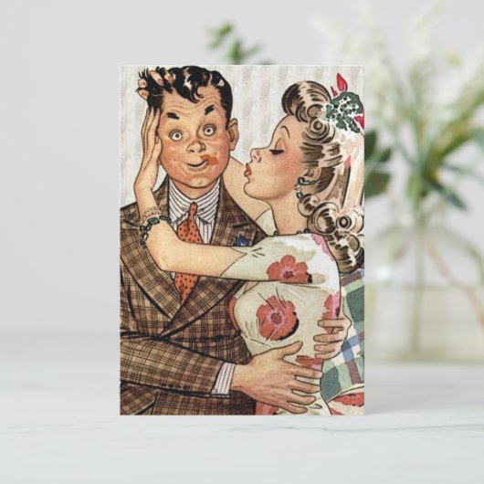 Invitation Retro Fiançailles Dinner V2 (Debout devant)