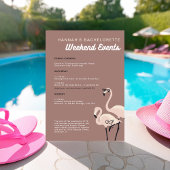 Invitation Retro Flamant Rose Dernière Flamingle Bachelorette