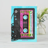 Invitation Retro Flashback fête d'anniversaire (Debout devant)