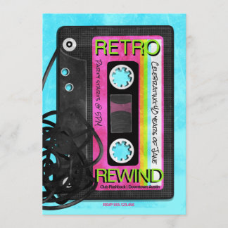 Invitation Retro Flashback fête d'anniversaire