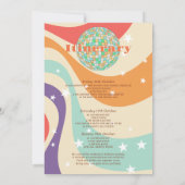 Invitation Retro Floral Disco Bachelorette Week-end (Dos)
