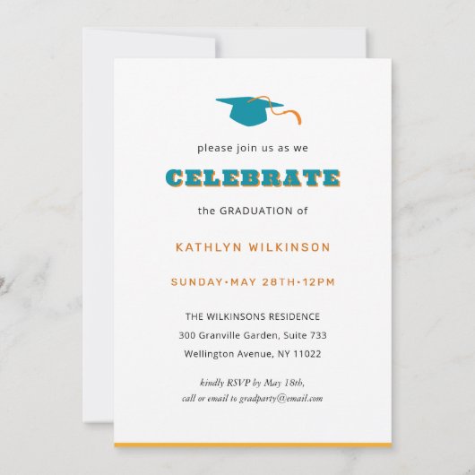 Invitation Retro Floral Élégant Script Chic Photo Graduation (Dos)