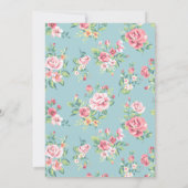 Invitation Retro Floral Feminine Retraite Party (Dos)