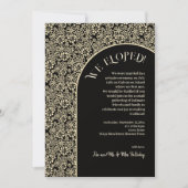 Invitation Retro Floral Raffiné Crème Boho Noir Nous Avons El (Devant)
