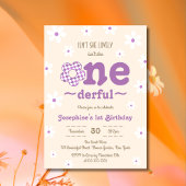 Invitation Retro Flower n'est-elle pas Onedefrul 1er annivers