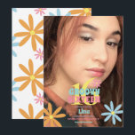 Invitation Retro Flower Sweet 16 Anniversaire Photo<br><div class="desc">Jolies invitations d'anniversaire avec des fleurs de marguerite de style rétro pour un Sweet sixteen</div>