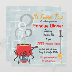Invitation Retro Fondue Party