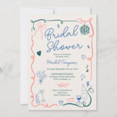 Invitation Retro Français dessiné à la main (Devant)