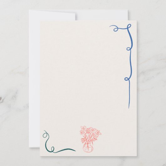 Invitation Retro Français dessiné à la main (Dos)