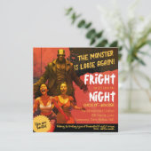 Invitation Rétro Frankenstein Adult Horror Fright Night (Debout devant)