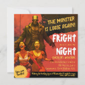 Invitation Rétro Frankenstein Adult Horror Fright Night (Devant)