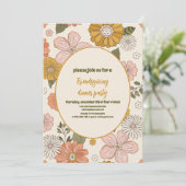 Invitation Retro Friendsgiving Thanksgiving Dîner (Debout devant)