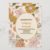 Invitation Retro Friendsgiving Thanksgiving Dîner (Devant / Derrière)