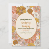 Invitation Retro Friendsgiving Thanksgiving Dîner (Devant)