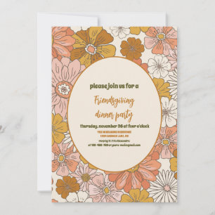 Invitation Retro Friendsgiving Thanksgiving Dîner