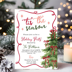 Invitation Retro Fun 'C'est La Saison Fête de Noël des Fêtes