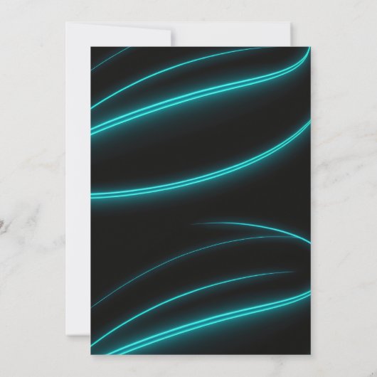 Invitation Retro Fun Neon Glow Roller Patinage Anniversaire (Dos)