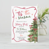 Invitation Retro Fun 'Tis Season Noël Fête (Debout devant)