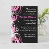 Invitation Retro Funky Hot Pink Sweet sixteen 16 (Debout devant)