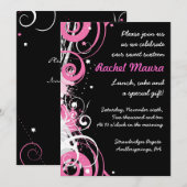 Invitation Retro Funky Hot Pink Sweet sixteen 16 (Devant / Derrière)