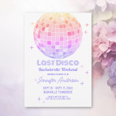 Invitation Retro Funky les années 70 Pink Disco Bachelorette 