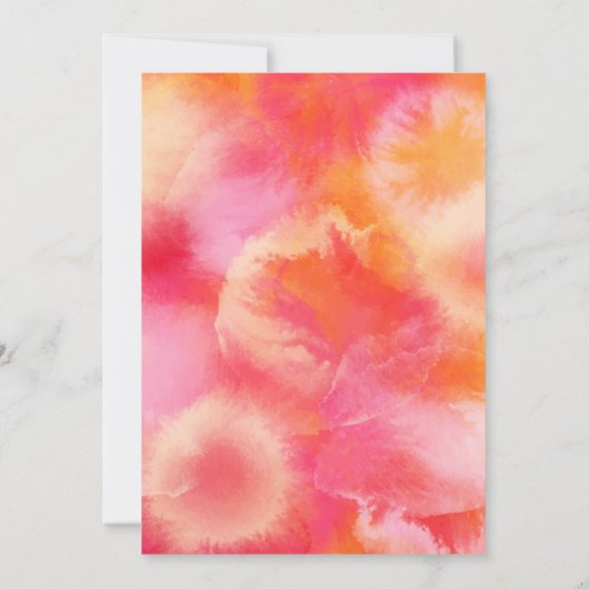 Invitation Retro Funky moderne rose orange Mariage (Dos)