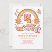 Invitation rétro funky pour 4ème anniversaire (Devant)